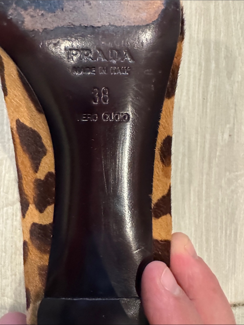 Prada Leopard-Print Pony Hair Pumps with Buckle - Picture 5 of 5